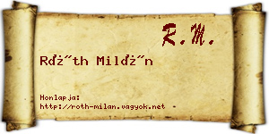 Róth Milán névjegykártya
