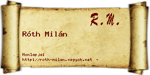 Róth Milán névjegykártya